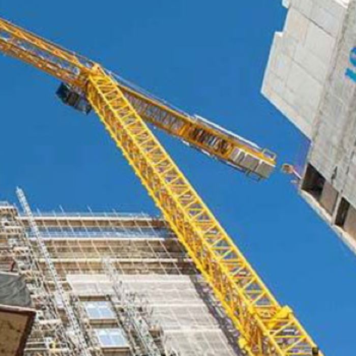 Multi-storey modular apartment towers under construction